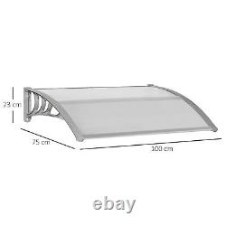 100 x 75cm Door Canopy Awning Multipuropse Rain Shelter Cover for Door Porch