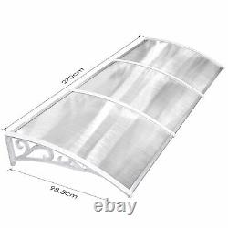 270x98.5cm Outdoor Window Door Canopy Fixed Awning Porch UV Water Rain Cover