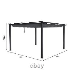 3/4/6M Canopy Gazebo Awning Garden Marquee Shelter Door Porch withRetractable Roof