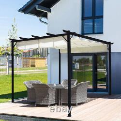 3x3m Canopy Metal Standing Gazebo Awning Garden Marquee Shelter Door Porch Beige