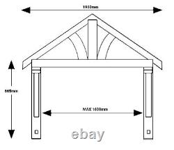 4 x Apex Front Door Porch Canopy Finest Quality Timber 1960mm & Gallows Brackets