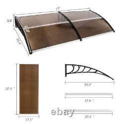 Awning Window Door Canopy Outdoor Porch Cover Rain 200cm x 96cm Curved Eaves Uk