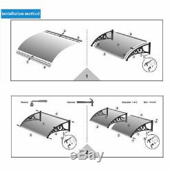 Back & Front Door Canopy Porch Protector Awning Lean To Roof Shelter Shade Cover