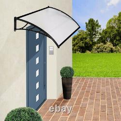 Black Door Awning Rain Shelter Canopy Outdoor Front Back Porch Shade Patio Roof