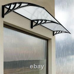 Black Door Awning Rain Shelter Canopy Outdoor Front Back Porch Shade Patio Roof