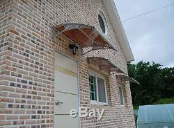 CANOFIX 1000x1000mm DIY Door Canopy Polycarbonate Cantilever Porch Patio Walkway