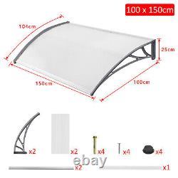 Canopy Awning Front Door Window Rain Shelter Roof 150/200/300cm Cover Porch Grey