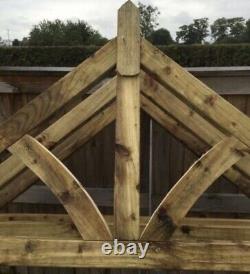 Curved Detail 150cm timber door porch Canopy Wooden