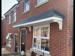 DOOR CANOPY GRP FIBREGLASS FRONT PORCH CANOPY GREY White With Lights