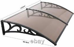 Dark Brown Door Canopy Awning Shelter Front Back Porch Shade Rain/Sunshine Cover