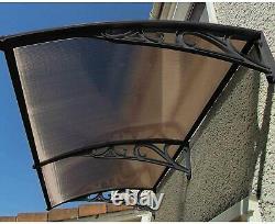 Dark Brown Door Canopy Awning Shelter Front Back Porch Shade Rain/Sunshine Cover