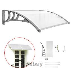 Door Canopy 100x60cm PC Outdoor Porch Window Rain Awning Shelter Rain Cover UK