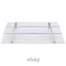 Door Canopy 120cm Polycarbonate Porch Awning Rain Shelter Roof Cover