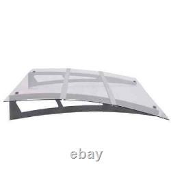 Door Canopy 120cm Polycarbonate Porch Awning Rain Shelter Roof Cover