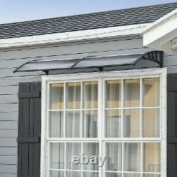 Door Canopy Awning Outdoor Window Rain Shelter Door Porch 200 x 80cm Black