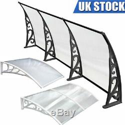 Door Canopy Awning Shelter Front Back Porch Outdoor Shade Patio Roof White/Black
