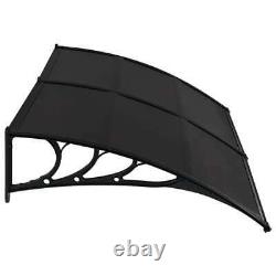 Door Canopy Black 300x100 cm PC Window Rain Porch Shade Awning Shelter C5P4