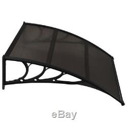 Door Canopy Black Plastic Rain Porch Shade Awning Shelter 120 x 100 cm Canopies