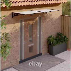 Door Canopy Black & Transparent Polycarbonate Porch Awning 239x90cm