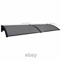 Door Canopy Exquisite Black/Grey PC Porch Awning Rain Shelter Roof Shade Cover