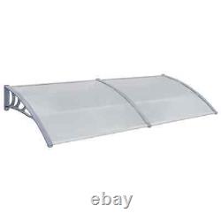 Door Canopy Grey 240x100cm Plastic Rain Porch Shade Awning Shelter I1S5