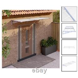 Door Canopy Grey and Transparent Polycarbonate Porch Awning 239x90cm