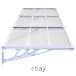 Door Canopy Grey and Transparent Polycarbonate Porch Awning Multi Sizes vidaXL