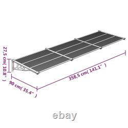 Door Canopy Grey and Transparent Polycarbonate Porch Awning Multi Sizes vidaXL