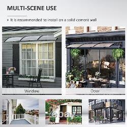 Door Canopy Outdoor Awning Rain Shelter for Window Porch 303x96 Clear