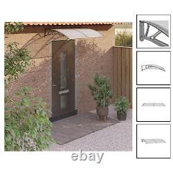 Door Canopy PC Outdoor Porch Window Rain Awning F. 150x100cm GREY AND WHITE
