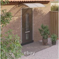 Door Canopy PC Outdoor Porch Window Rain Awning F. 150x100cm GREY AND WHITE