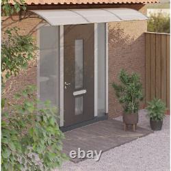 Door Canopy PC Outdoor Porch Window Rain Awning F. 300x100cm GREY AND WHITE