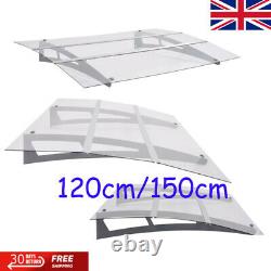 Door Canopy Polycarbonate Front Back Porch Awning Rain Shelter Roof 120cm/150cm