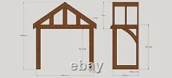 EX DISPLAY 1 OFF Oak Porch 2000mm Wide x 900mm Depth Solid Oak Porch