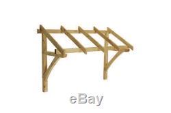 Flat Roof Pine Porch Canopy + Gallows Brackets (1736mm) (Collect from Store)