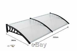 Front Door Canopy Porch Rain Protector Awning Lean-To Roof Shelter 90 X 300cm