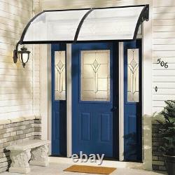 Front Door Porch Canopy Awning Outdoor Patio Rain Protector Shelter Clear Roof