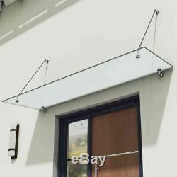 Frosted Glass Canopy Awning Patio Porch Cover Shelter Awning Steel Bracket