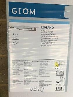 Geom Lugano Clear Glazed Glass And Stainless Steel Flat Porch Canopy W1.4M D0.9M