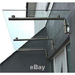 Glass Canopy Porch Stainless Steel Balcony Over Door Shelter Awning 1200mm Wide