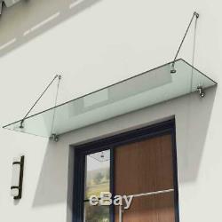 Glass Canopy Rain Shelter Front Back Door Porch 1600mm Stainless Steel 13mm