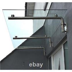 Glass Door Canopy Porch Stainless Steel Balcony Shelter Awning Cover 1800mm Wide