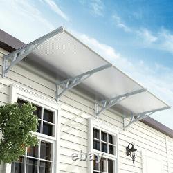 Grey Outdoor Front Door Canopy Porch Shade Patio Roof Awning Rain Shelter UK