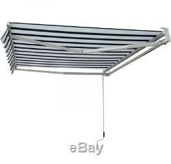 Large Door Canopy Manual Retractable Awning Shelter Porch Outdoor Sun Shade