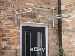 Luxury Stainless Steel + Real Glass Canopy Porch Door Shelter / Balcony