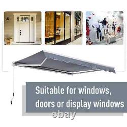 Manual Retractable Awning Canopy Shade Outdoor Sun Door Cover Patio Porch Roof
