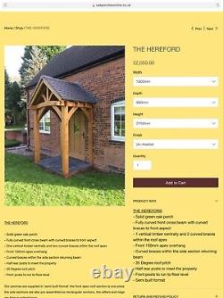 OAK PORCH''The Hereford Semi Built Oak Porches NOT KIT 1800mm x 900mm