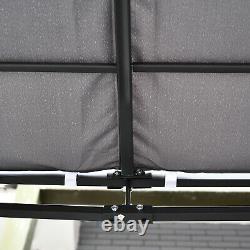 Outsunny 3 x 3m Canopy Metal Wall Gazebo Awning Marquee Shelter Door Porch- Grey