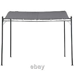 Outsunny 3 x 3m Canopy Metal Wall Gazebo Awning Marquee Shelter Door Porch- Grey