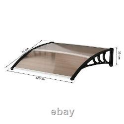 Outsunny Outdoor Window Door Canopy Fixed Awning Porch UV Water Rain Cover Brown